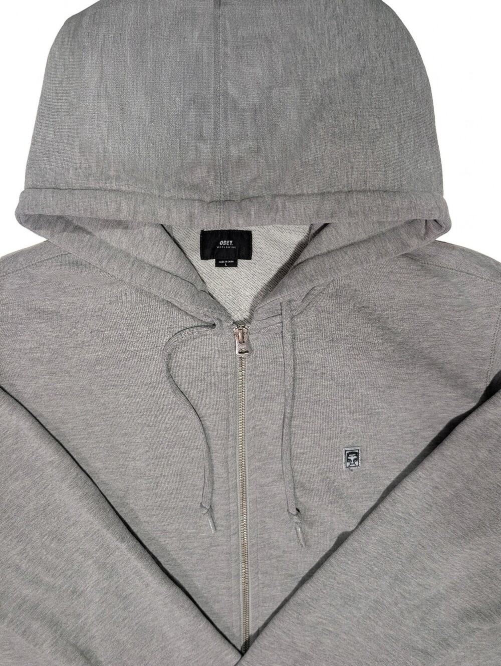 OBEY Worldwide Gray Full Zip Hoodie Men’s Large - Picture 5 of 10